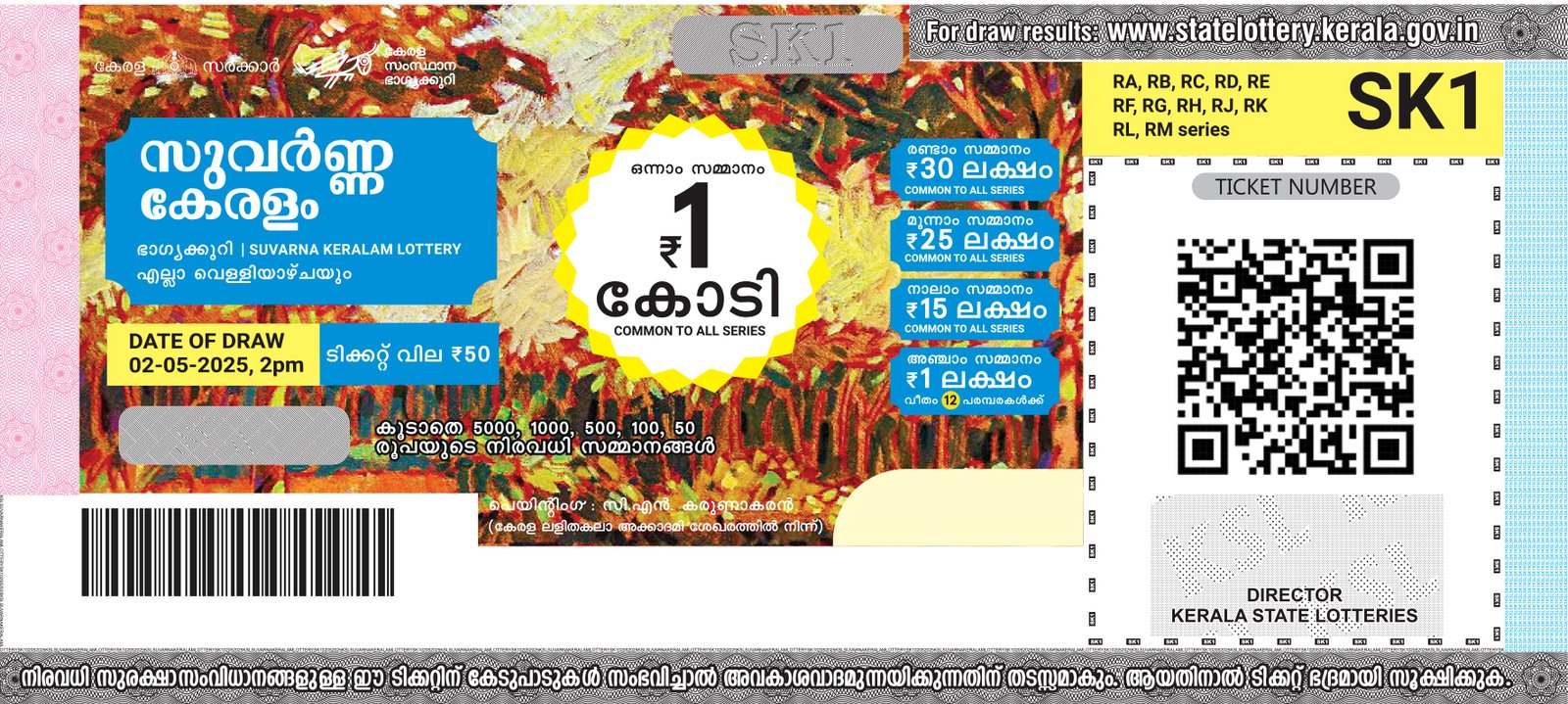 Suvarnna Keralam lottery ticket